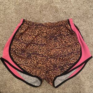 Nike Tempo Shorts in Orange & Pink Leopard Print
